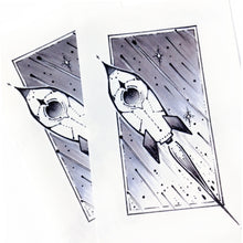 Load image into Gallery viewer, Space Rocket Box Tattoo - LAZY DUO TATTOO