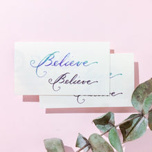 Load image into Gallery viewer, Watercolor Lettering Tattoo・Believe - LAZY DUO TATTOO