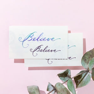 Watercolor Lettering Tattoo・Believe - LAZY DUO TATTOO