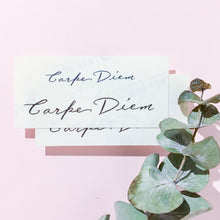 Load image into Gallery viewer, Positive Vibes Lettering Tattoo.Carpe Diem Tattoo - LAZY DUO TATTOO