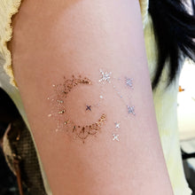 Load image into Gallery viewer, Lettering & Boho White Gold Metallic Tattoo Set - LAZY DUO TATTOO