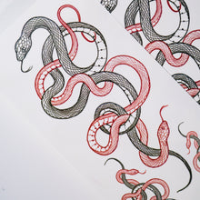 Load image into Gallery viewer, Duo Snakes Tattoo Stickers (Black & Red)