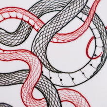 Load image into Gallery viewer, Duo Snakes Tattoo Stickers (Black & Red)