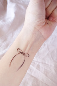 Minimal Ribbon Bow Tattoo - LAZY DUO TATTOO