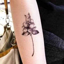 Load image into Gallery viewer, Silly Cat with Flower Tattoo - LAZY DUO TATTOO