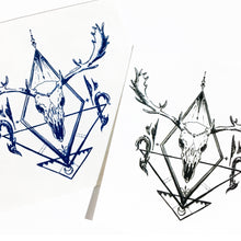 Load image into Gallery viewer, Gothic Deer Skull Tattoo - LAZY DUO TATTOO