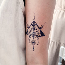 Load image into Gallery viewer, Tribal Arrow Moon Mystery Eye Tattoo - LAZY DUO TATTOO
