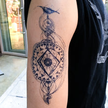 Load image into Gallery viewer, Bohemian Zodiac Compass Tattoo - LAZY DUO TATTOO