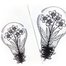 Load image into Gallery viewer, Flower In a Lightbulb Tattoo - LAZY DUO TATTOO