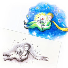 Load image into Gallery viewer, Le Petit Prince & Rose Tattoo - LAZY DUO TATTOO