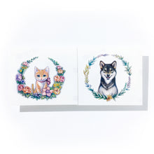 Load image into Gallery viewer, Watercolor Floral Kitten and Shiba Tattoo - LAZY DUO TATTOO
