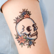 Load image into Gallery viewer, Old School Skull & Rose Tattoo - LAZY DUO TATTOO