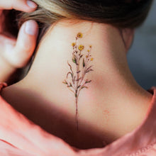 Load image into Gallery viewer, Delicate Floral Tattoo Watercolor Flower Tattoo LAZY DUOTemporary Tattoo Little Tattoo Small Tattoo 迷你水彩花刺青紋身 Rose Tattoo Sticker Fineline HK Hong Kong 刺青紋身貼紙 香港刺青圖案 印刷訂做客製 Custom Temporary Tattoo artist HK tattoo shop Hong Kong 迷你刺青 韓式刺青紋身 small tattoo design Minimal Tattoo little tattoo idea sketchy tattoo floral tattoo ankle wrist tattoo back tattoo Taiwan