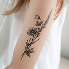 Load image into Gallery viewer, Lavender & Daisy Flower Tattoo - LAZY DUO TATTOO