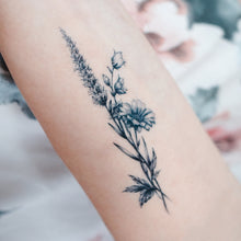Load image into Gallery viewer, Lavender & Daisy Flower Tattoo - LAZY DUO TATTOO