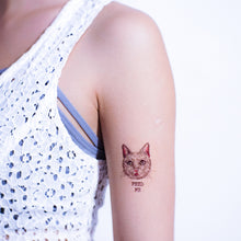 Load image into Gallery viewer, White Cat FEED ME + Pit Bull Tattoos - LAZY DUO TATTOO