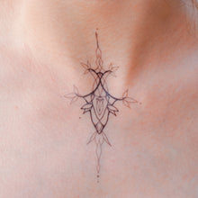 Load image into Gallery viewer, Tropical Color Ornamental Tattoo|LAZY DUO TEMPORARY TATTOO STICKER SHOP HK Tattoo Design Store HK HONG KONG Chest Tattoo 防敏紋身貼紙 香港紋身店 認領圖 文青簡約美式紋身刺青師 tattoohk hongkongtattoo 小圖刺青 fine-line tattoo minimal tattoo linetattoo tattooartist 香港女紋身師 MANE INK