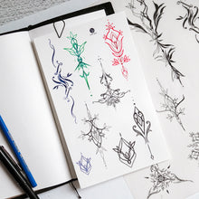 Load image into Gallery viewer, Tropical Color Ornamental Tattoo|LAZY DUO TEMPORARY TATTOO STICKER SHOP HK Tattoo Design Store HK HONG KONG Chest Tattoo 防敏紋身貼紙 香港紋身店 認領圖 文青簡約美式紋身刺青師 tattoohk hongkongtattoo 小圖刺青 fine-line tattoo minimal tattoo linetattoo tattooartist 香港女紋身師 MANE INK