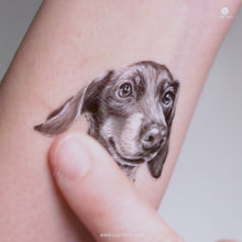 Load and play video in Gallery viewer, Dachshund temporary tattoo, Dog-themed temporary tattoos, Cute dog tattoos, Temporary dog stickers, Dachshund lover tattoo, Dog mom temporary tattoo, Dog owner sticker, Adorable dachshund tattoos, Pet-themed temporary tattoos, Dachshund silhouette tattoo, Pet lover sticker,
