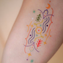Load image into Gallery viewer, Tree, Water Sun, Moon Alchemical Symbols of Nature tattoo Designs Temporary Tattoo Sticker LAZY DUO Hong Kong HK