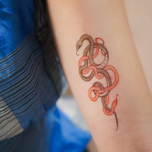 Load image into Gallery viewer, Duo Snakes Tattoo Stickers (Black & Red)