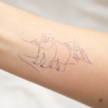 Load image into Gallery viewer, Modern and Minimal Polar Bear Minimalist Tattoo Sticker. Ultra realistic and artistic tattoo designs created by tattoo artist Mane Ink, Our tattoo sticker is safe for all skin types, waterproof, and last 3-7 days, Check out our Temporary Tattoo Sticker on LAZY DUO.com. Free International shipping over $35
