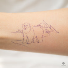 Load image into Gallery viewer, Modern and Minimal Polar Bear Minimalist Tattoo Sticker. Ultra realistic and artistic tattoo designs created by tattoo artist Mane Ink, Our tattoo sticker is safe for all skin types, waterproof, and last 3-7 days, Check out our Temporary Tattoo Sticker on LAZY DUO.com. Free International shipping over $35
