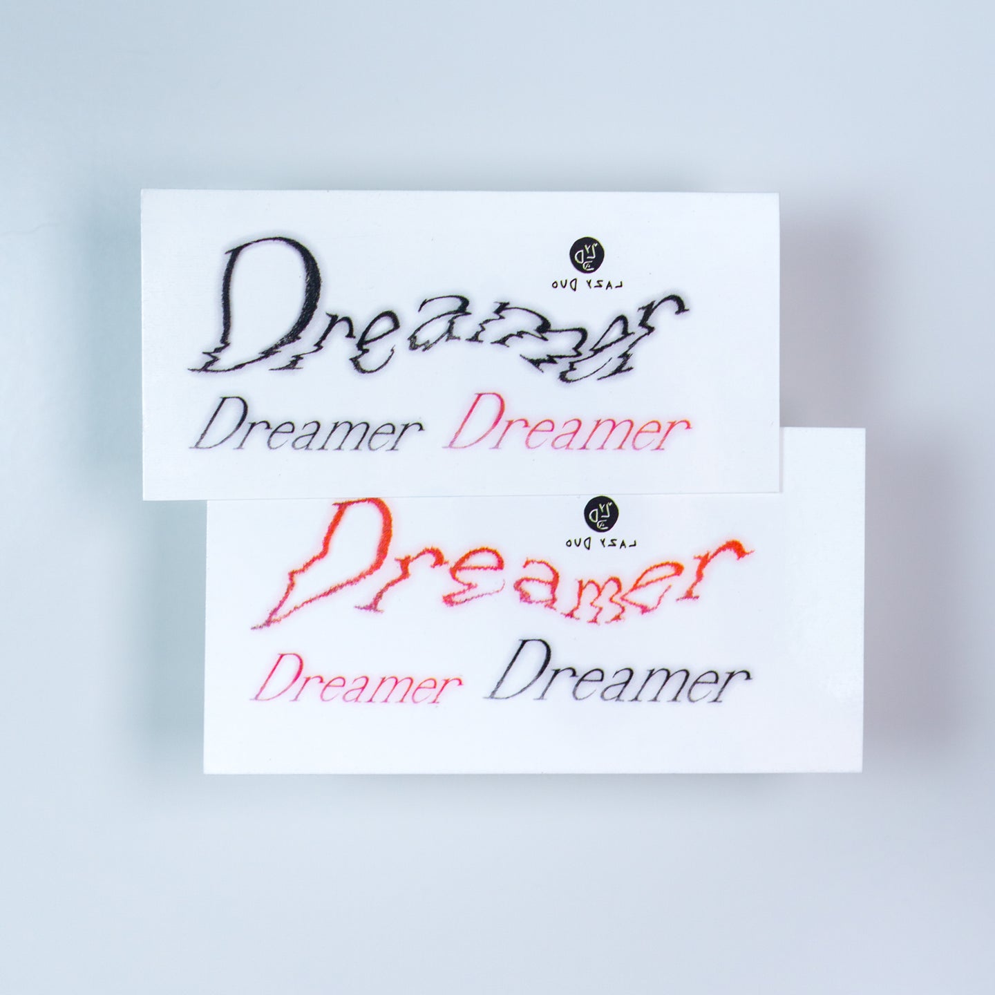 Dreamer Lettering Red Dreamer Neo Cyber Lettering Temporary Tattoo Sticker LAZY DUO TATTOO