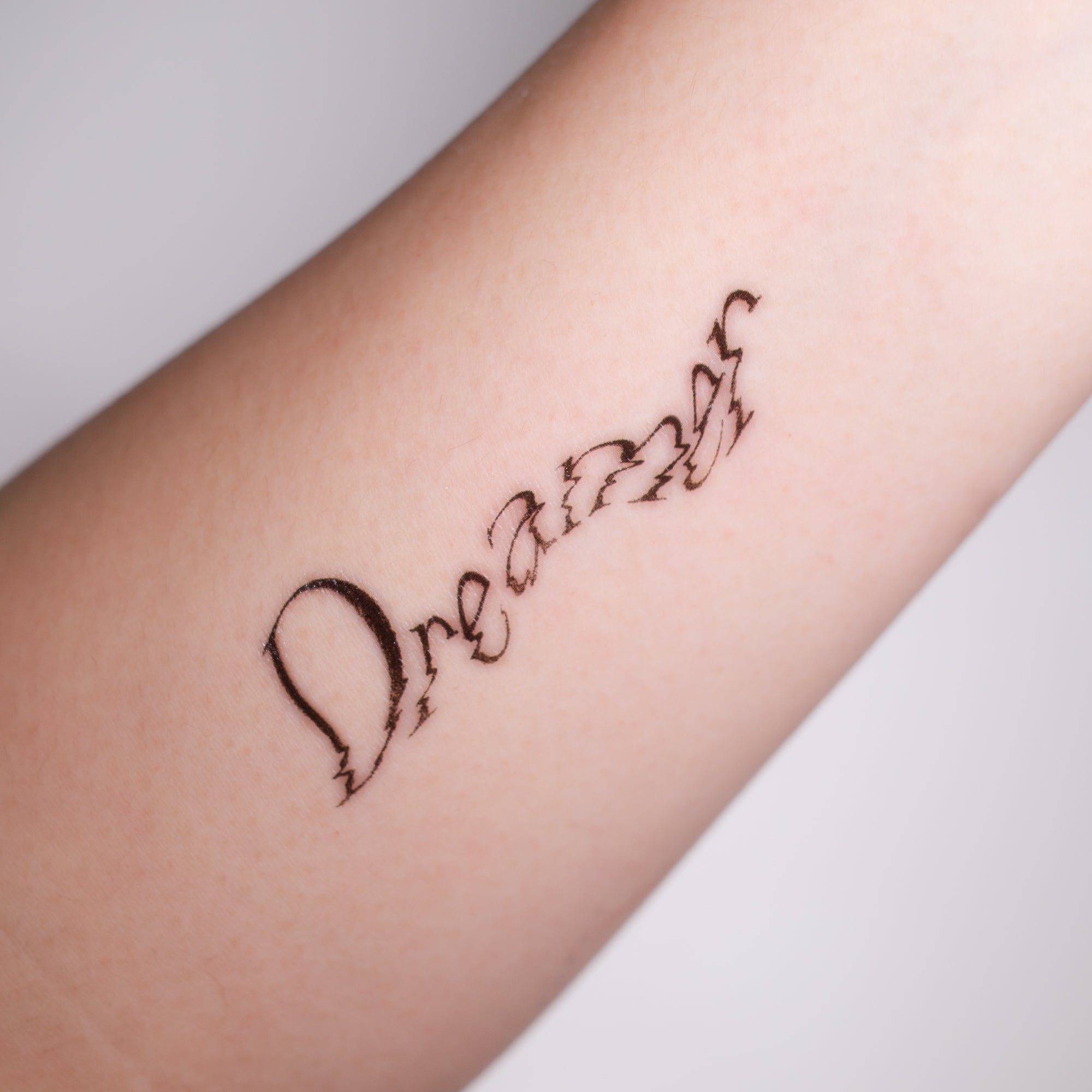 Dreamer Lettering Red Dreamer Neo Cyber Lettering Temporary Tattoo Sticker LAZY DUO TATTOO