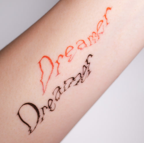 Cyber Style, Neo Type Font Lettering & Y2K Dreamer Tattoo Sticker Fashion Accessories. Ultra realistic and artistic tattoo designs created by tattoo artist Mane Ink, Our tattoo sticker is safe for all skin types, waterproof, and last 3-7 days, Check out our Temporary Tattoo Sticker on LAZY DUO.com. Free International shipping