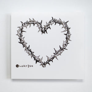 Barbed Wire Spiked Heart Tattoo, Black & grey Tattoo art, HK Temporary Tattoo, Hong Kong artist, Fake tattoo