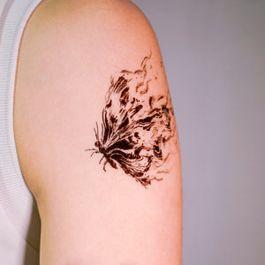 Butterfly On Fire Tattoo (Black)
