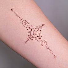 Load image into Gallery viewer, Alchemical Cross and Star Tattoos (Black &amp; grey)
