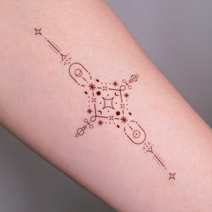 Alchemical Cross and Star Tattoos (Black & grey)