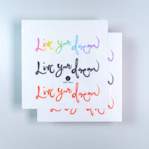 Live your dream - Rainbow color Calligraphy Lettering Tattoo Sticker (Rainbow, Red, Black)