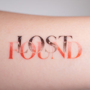 Lost & Found - Calligraphy Lettering Tattoo Sticker