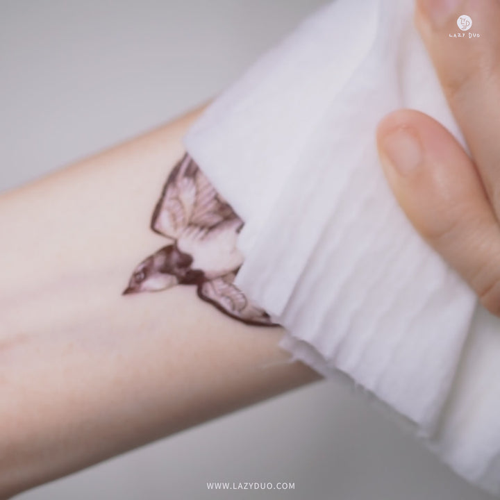 Fake Tattoo, Swallow pair tattoo, bohemian Tattoo 燕子刺青 LAZY DUO Temporary Tattoo Sticker - Swallow Tattoo Hong Kong Swallow Tattoo, Bird tattoo, Realistic Color Temporary tattoo Sticker, Fun Animal tattoo,  Mane Ink 香港紋身貼紙 女紋身師  燕子刺青 LAZY DUO Temporary Tattoo Sticker - Swallow Tattoo Hong Kong Mane Ink 香港紋身貼紙 女紋身師  Delicate Watercolor Swallow Tattoos - LAZY DUO TATTOO