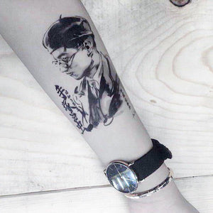 Osamu Tezuka Ink-wash Portrait Tattoo - LAZY DUO TATTOO