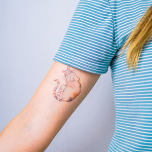 Sleepy Calico Cat Loves Belly Rubbing Tattoo Ideas Neko Golden Kitten Tattoo Meow Cat Neko Tattoos HK Temporary Tattoo Sticker Water Color Tattoo LAZY DUO Tattoo Shop Hong Kong HK 三色貓摸肚肚紋身貓女浪浪喵寵物刺青 浪浪香港紋身貼紙刺青紋身師設計印刷訂做客製 Custom Temporary Tattoo Event Printing Tattooist artist HK tattoo shop MANE INK Tattooer Tattoo Artist Taiwan fine line ornament tattoo 台灣製 刺青師紋身師