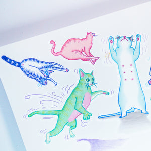 Dancing Cats Party Playful Disco Cat Playtime Doodle Tattoo Stickers Comic Style Fun ManE Ink HK Tattooist LAZY DUO 美漫風格粉彩貓戰士紋身浪浪不哭喵咪寵物刺青香港紋身貼紙Kitten Tattoo Ideas Neko Tattoo Meow Animal Pet Tattoos HK Temporary Tattoo Sticker Water Color Tattoo LAZY DUO Tattoo Shop Hong Kong HK 紋身師設計印刷訂做客製 Custom Temporary Tattoo Event Printing Tattooist artist HK tattoo shop MANE INK Tattooer Tattoo Artist Taiwan fine line ornament tattoo 台灣製 刺青師紋身師
