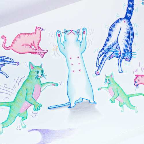 Dancing Cats Party Playful Disco Cat Playtime Doodle Tattoo Stickers Comic Style Fun ManE Ink HK Tattooist LAZY DUO 美漫風格粉彩貓戰士紋身浪浪不哭喵咪寵物刺青香港紋身貼紙Kitten Tattoo Ideas Neko Tattoo Meow Animal Pet Tattoos HK Temporary Tattoo Sticker Water Color Tattoo LAZY DUO Tattoo Shop Hong Kong HK 紋身師設計印刷訂做客製 Custom Temporary Tattoo Event Printing Tattooist artist HK tattoo shop MANE INK Tattooer Tattoo Artist Taiwan fine line ornament tattoo 台灣製 刺青師紋身師
