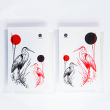 Load image into Gallery viewer, Black &amp; Red Japanese Heron Tattoo - LAZY DUO TATTOO
