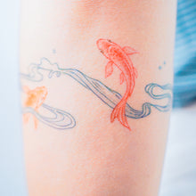 Load image into Gallery viewer, Koi fish and Wave Tattoo LAZY DUO TATTOO Japanese Realistic Temporary Tattoo design by mane.ink 香港刺青 紋身貼紙 tattoo hong kong minimal color tattoo 動物刺青 彩色刺青 女刺青師 認領圖日系小清新 韓國刺青 hongkongtattoo 香港女紋身師 Japanesetattoo TattooShopHK hktattooshop tattooartist hongkongtattoo tattoohongkong 香港紋身 香港刺青 tattooist 紋身貼紙 鯉 oceantattoo colortattoo 彩色刺青 海浪刺青 動物刺青 浪浪香港紋身貼紙刺青紋身師設計印刷訂做客製 Custom Temporary Tattoo Event Printing Tattooist artist HK tattoo shop MANE
