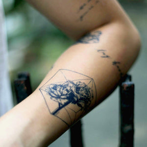 Rose & Polygon Tattoos - LAZY DUO TATTOO