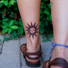 Load image into Gallery viewer, Sun Moon Star Tattoo - LAZY DUO TATTOO
