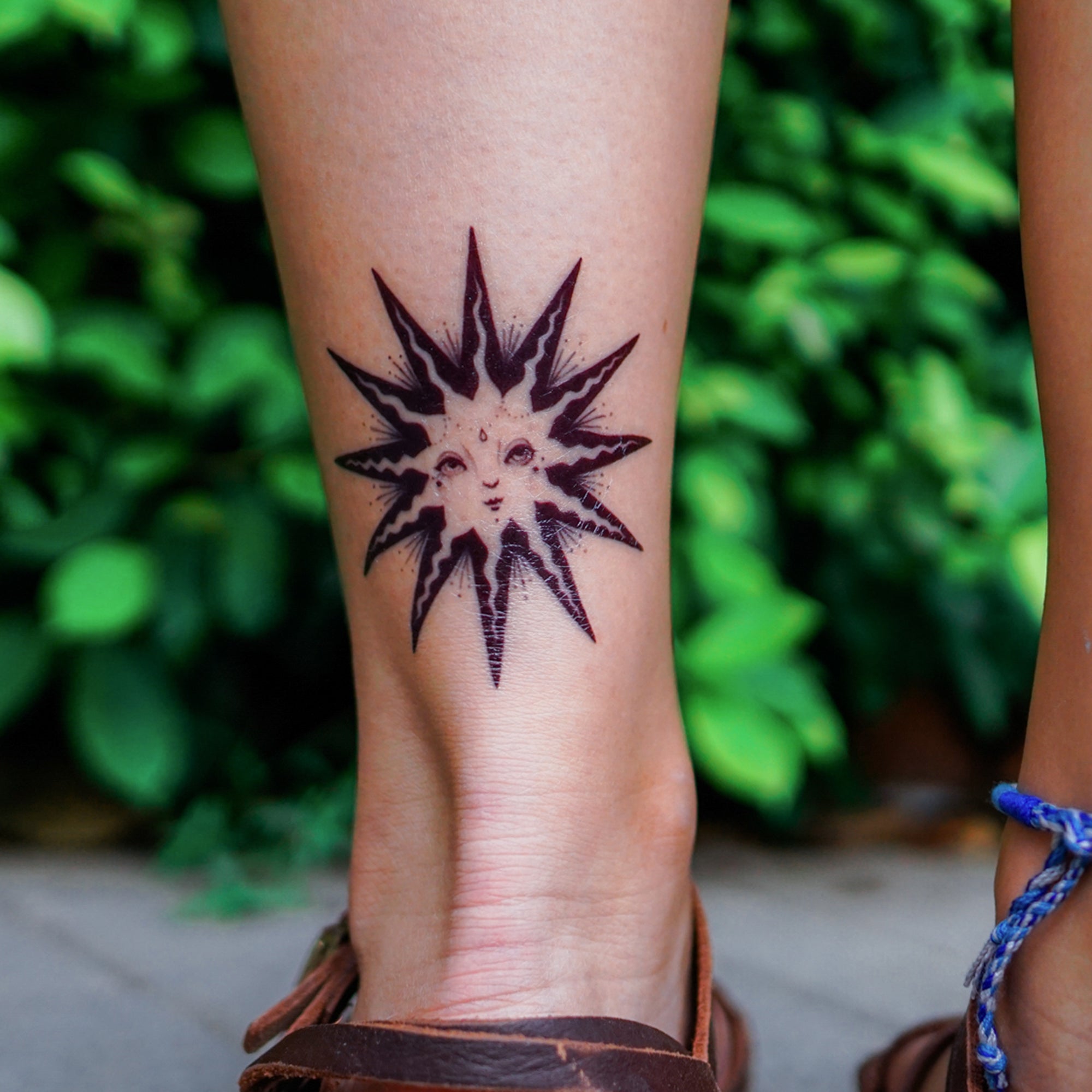 Sun Moon Star Symbol Blackwork Tattoos Temporary Tattoo Stickers HK