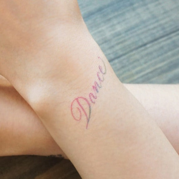 Watercolor Lettering Tattoo・Dance - LAZY DUO TATTOO