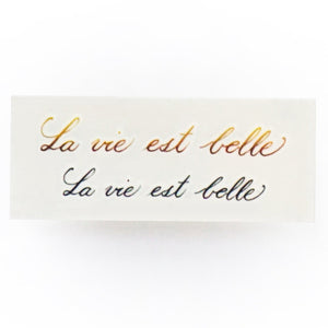 Watercolor Lettering Tattoo・La Vie est Belle - LAZY DUO TATTOO