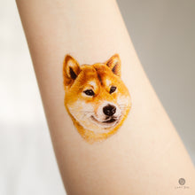 Load image into Gallery viewer, Shiba Inu lover tattoo, Dog mom temporary tattoo, Dog owner sticker, Adorable Shiba Inu tattoos, Pet-themed temporary tattoos, Shiba Inu silhouette tattoo, Pet lover sticker, Temporary pet tattoos, Shiba Inu paw print tattoo, Dog-themed sticker set, Shiba Inu temporary tattoo, Cute Shiba Inu stickers, Dog-themed temporary tattoos, Temporary dog stickers, Temporary dog paw print tattoos, Shiba Inu breed tattoo, Cute pet stickers, Dog-themed party favors, Trendy dog tattoos, Pet-themed gift ideas, 
