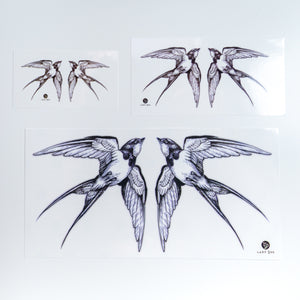Swallow Tattoo, Bird tattoo, Realistic Color Temporary tattoo Sticker, Fun Animal tattoo, Fake Tattoo, Swallow pair tattoo, bohemian Tattoo 燕子刺青 LAZY DUO Temporary Tattoo Sticker - Swallow Tattoo Hong Kong Mane Ink 香港紋身貼紙 女紋身師  燕子刺青 LAZY DUO Temporary Tattoo Sticker - Swallow Tattoo Hong Kong Mane Ink 香港紋身貼紙 女紋身師 